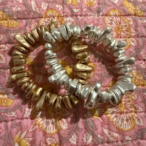 Gold and Silver Beaded Bracelets